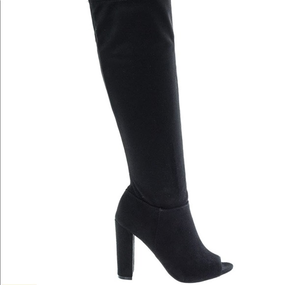 My Delicious peep-toe boots,  color black - Picture 5 of 9
